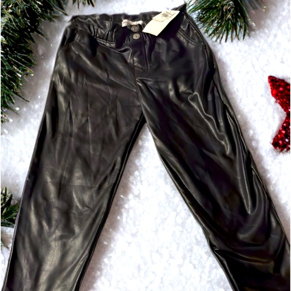 Abercrombie Kids black pleather pants